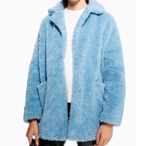 Topshop blue teddy coat